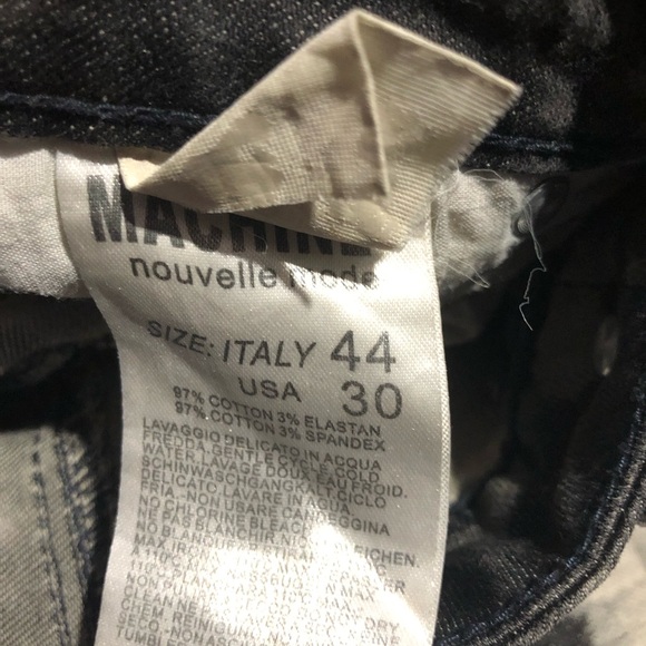 Machine Distressed Ripped Stonewashed Straight Leg Gray and Black Jeans Size 9 - Picture 6 of 13